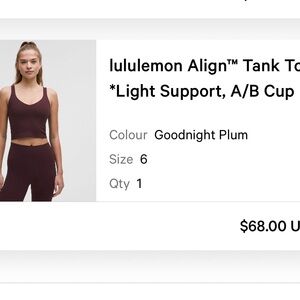 lululemon athletica Align™ Tank Top — Goodnight Plum (Deep Plum)
